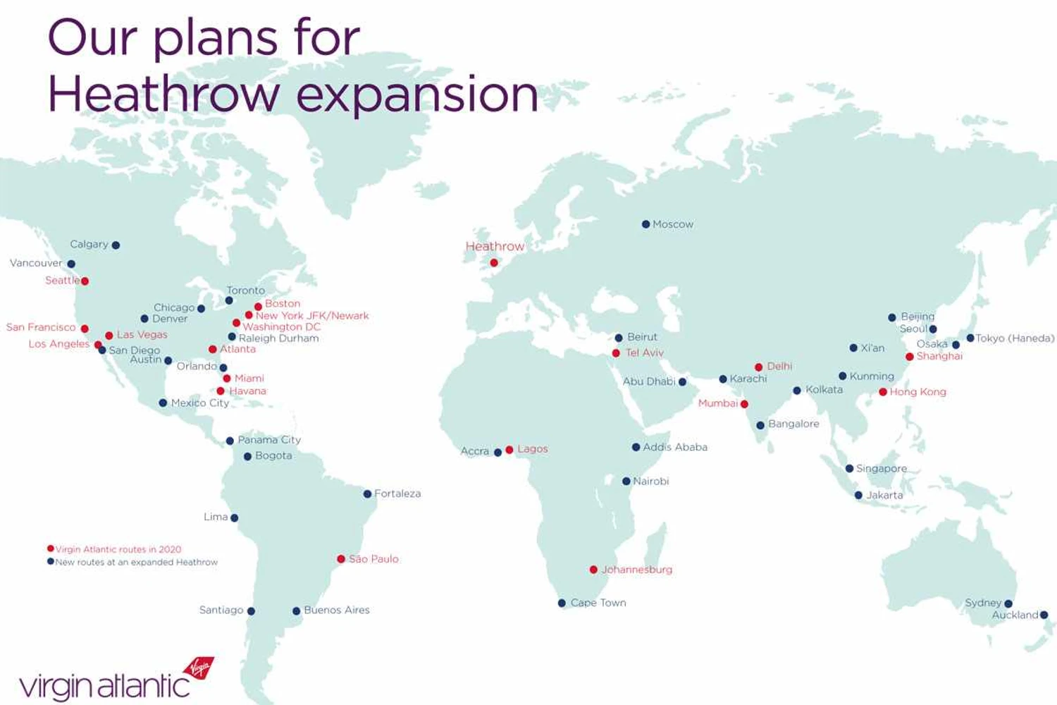 The long-haul destinations planned by the airline