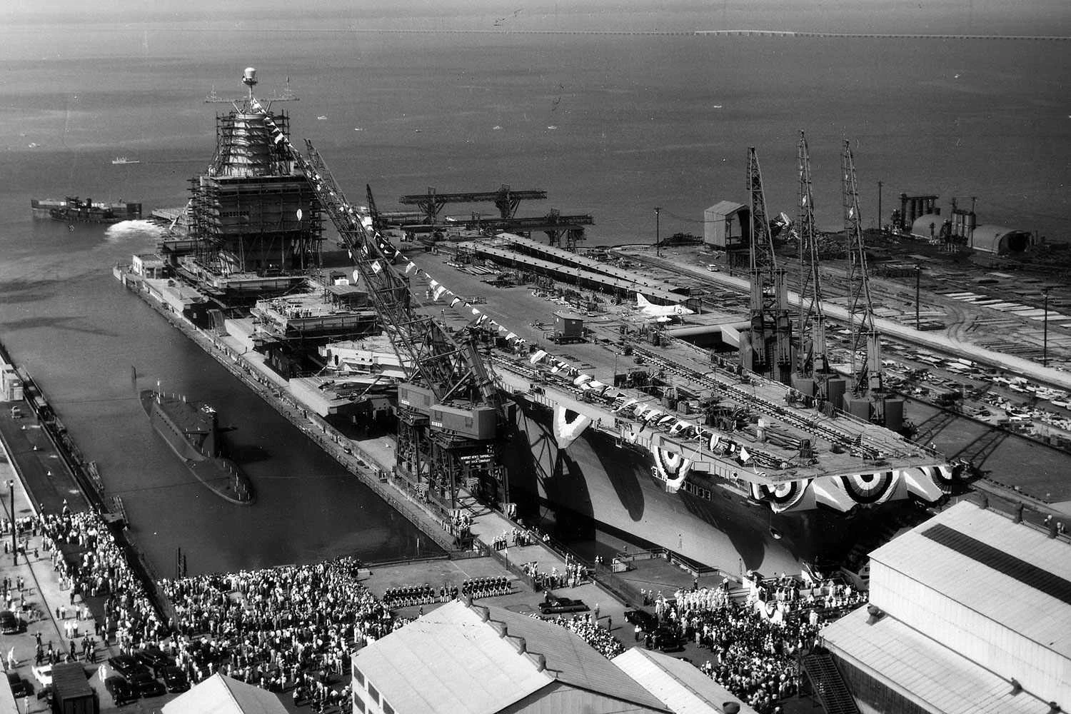 The USS Enterprise during her christening in 1960 (USN)