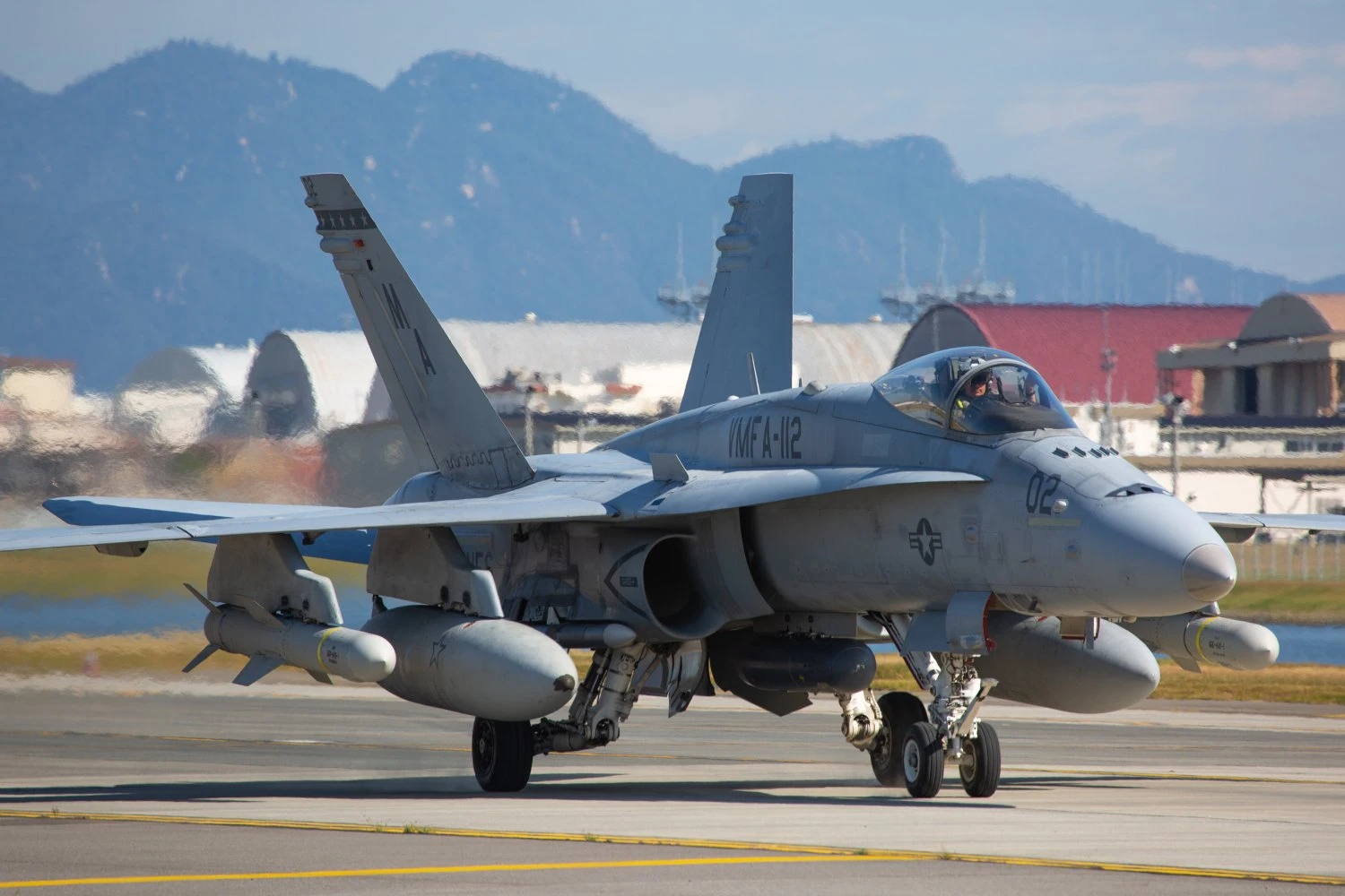 A U.S. Marine Corps F/A-18 Hornet taxis the runway aboard Marine Corps Air Station Iwakuni | U.S. INDO-PACIFIC COMMAND