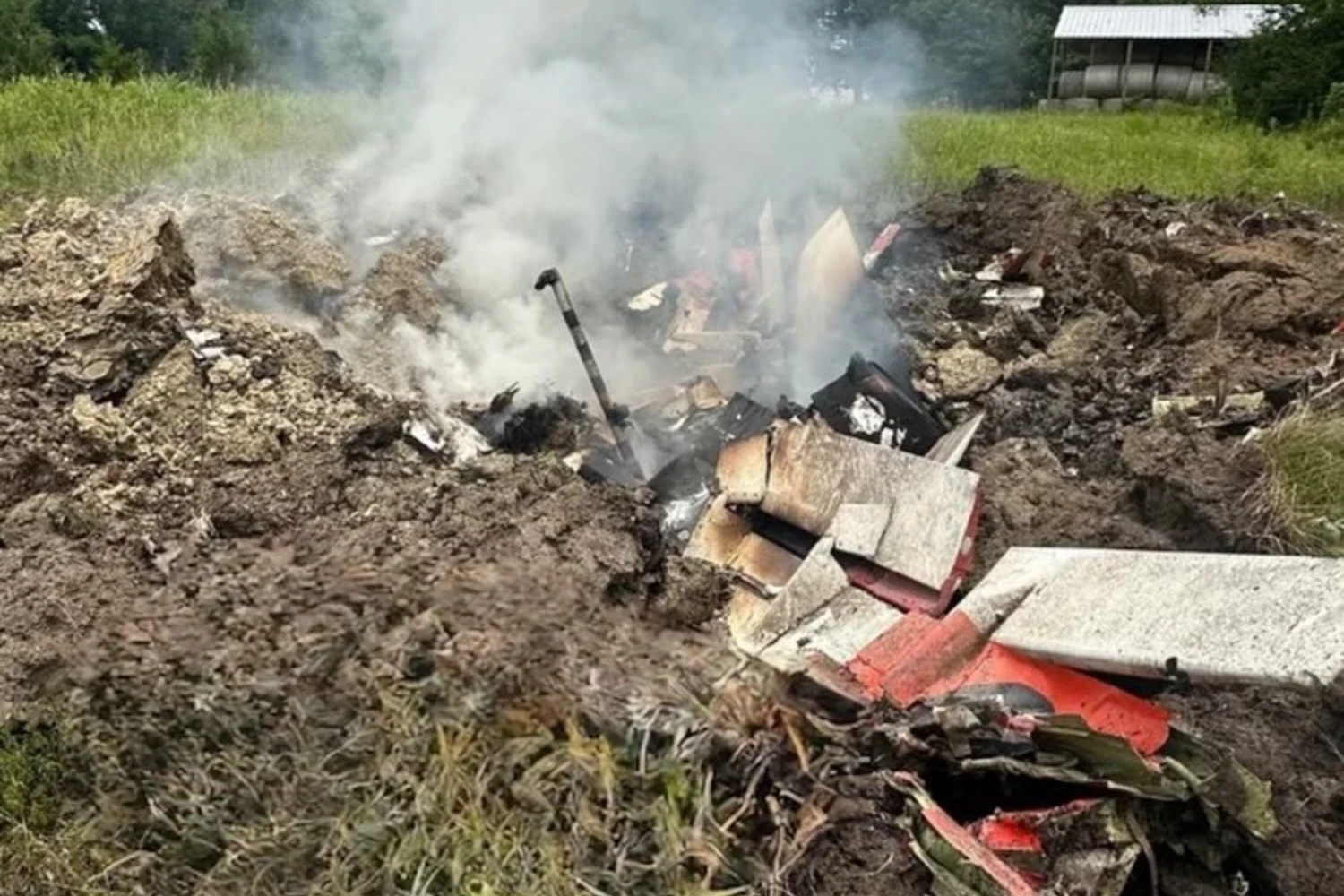 Wreckage from the US Navy T-45 Goshawk training jet that crashed on May 26.
