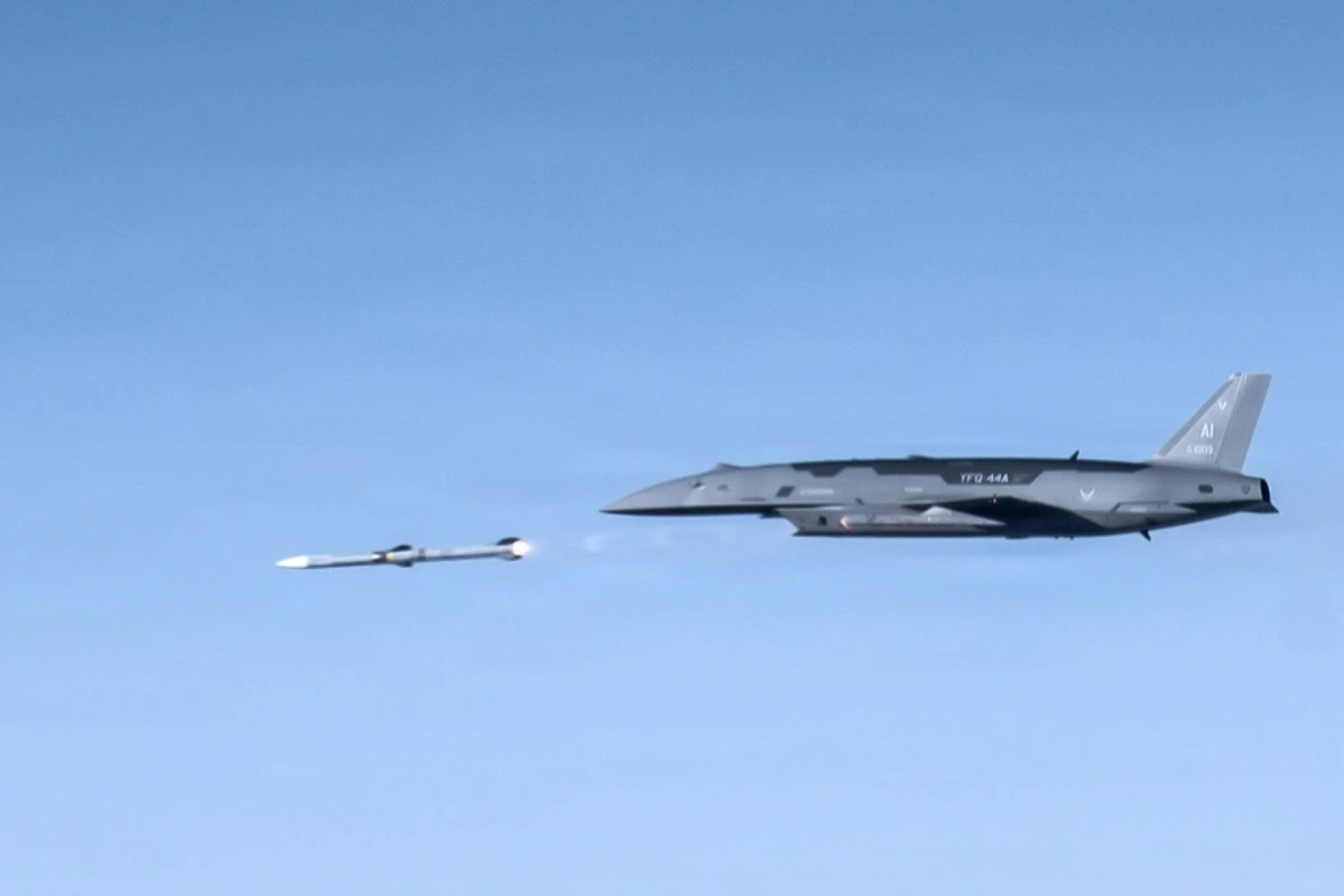 AIM-120 missile launched by a YFQ-44 drone | USAF