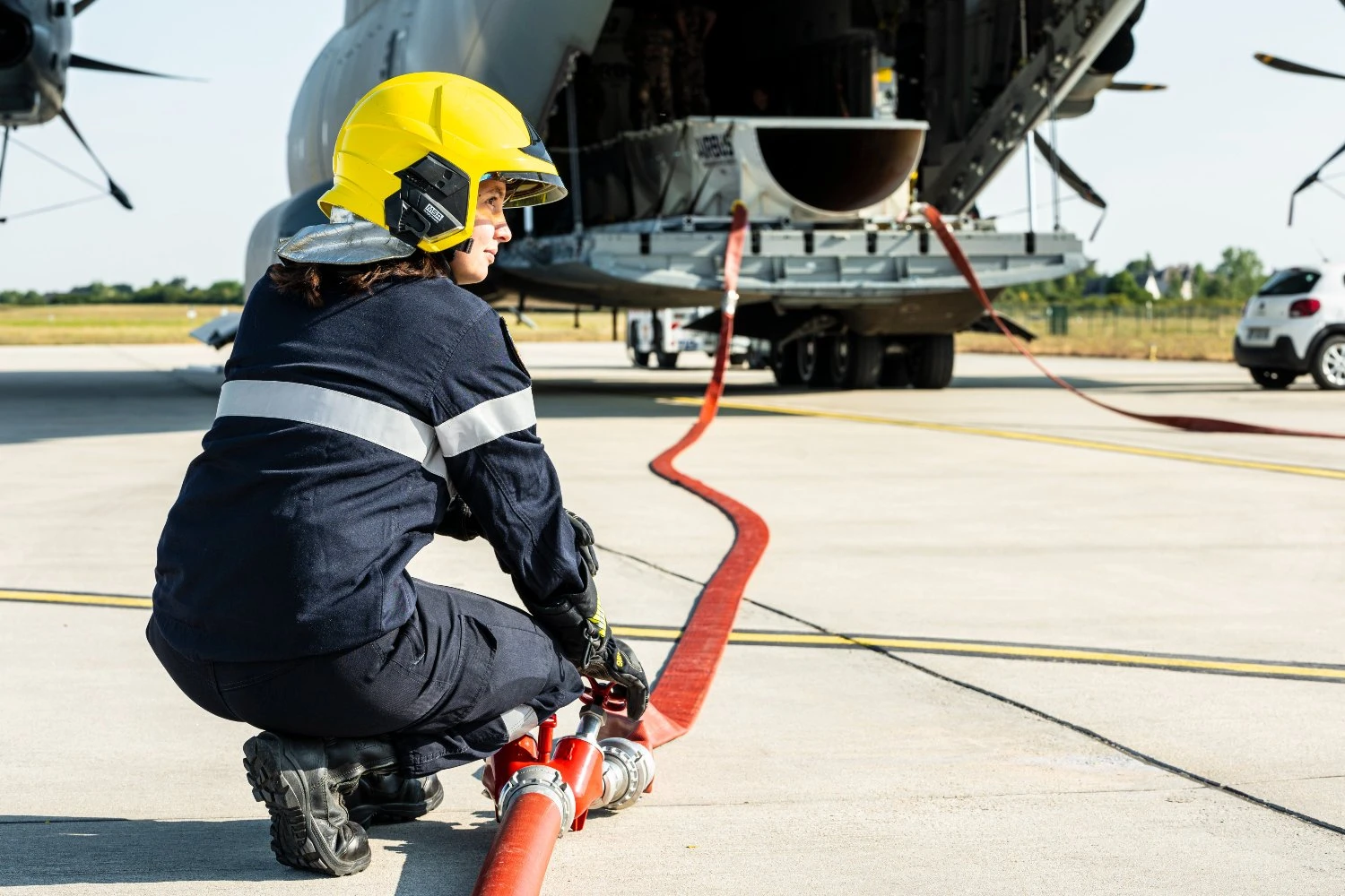 French Air Force A400M with firefighting kit