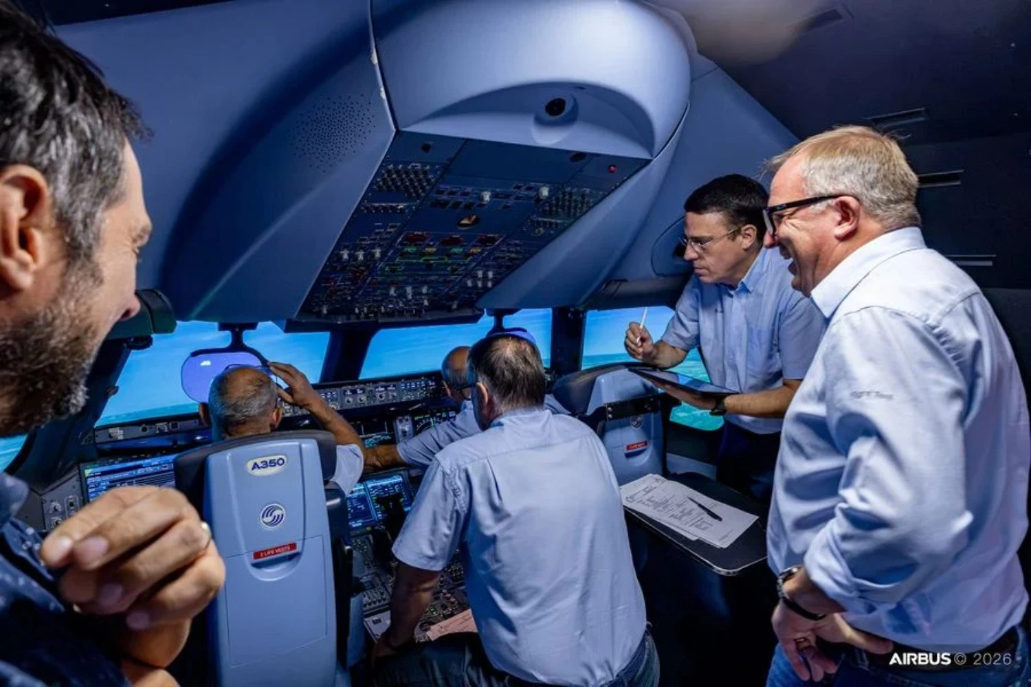 A350F first flight rehearsal in simulator