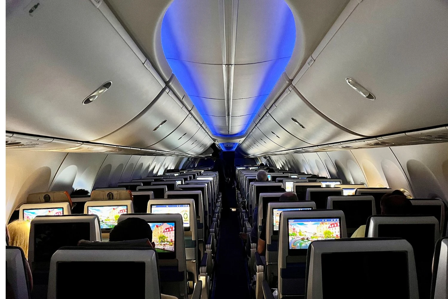 Cabin interior of Boeing 737 MAX of flydubai