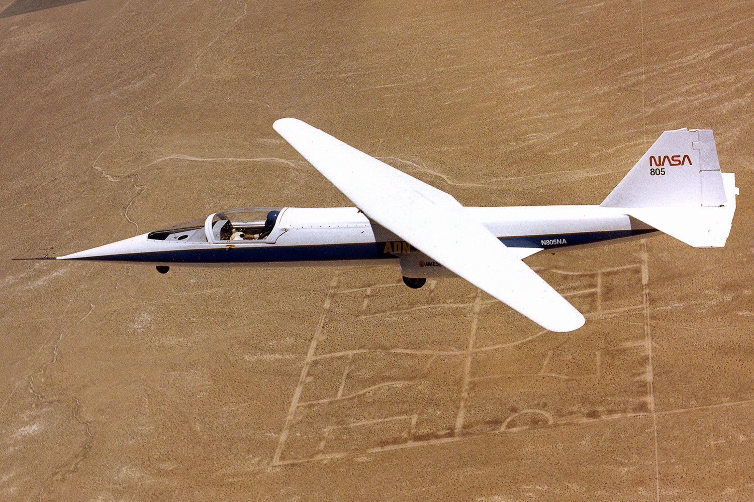 The AD-1 test aircraft flew 79 times between 1979 ans 1982