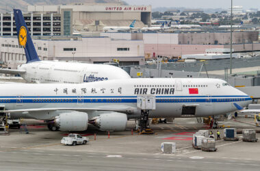 Lufthansa Airbus A380 and Air China Boeing 747-8