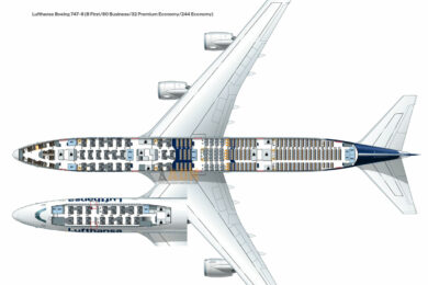Lufthansa Boeing 747-8 Dreamliner seat map