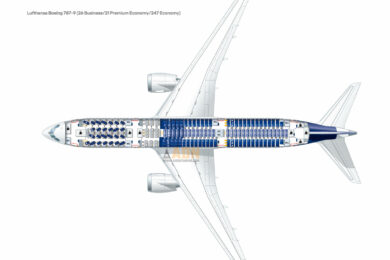 Lufthansa Boeing 787-9 Dreamliner seat map