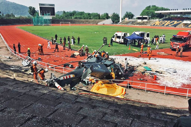 Wreckage of Malaysian AW139